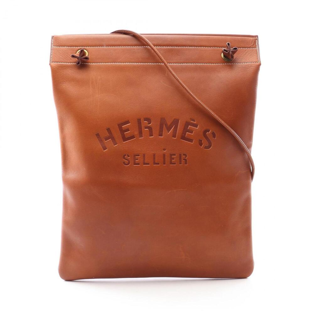 Hermes Aline GM Shoulder Bag/Handbag, Leather, Veau Barenia, Brown Tone